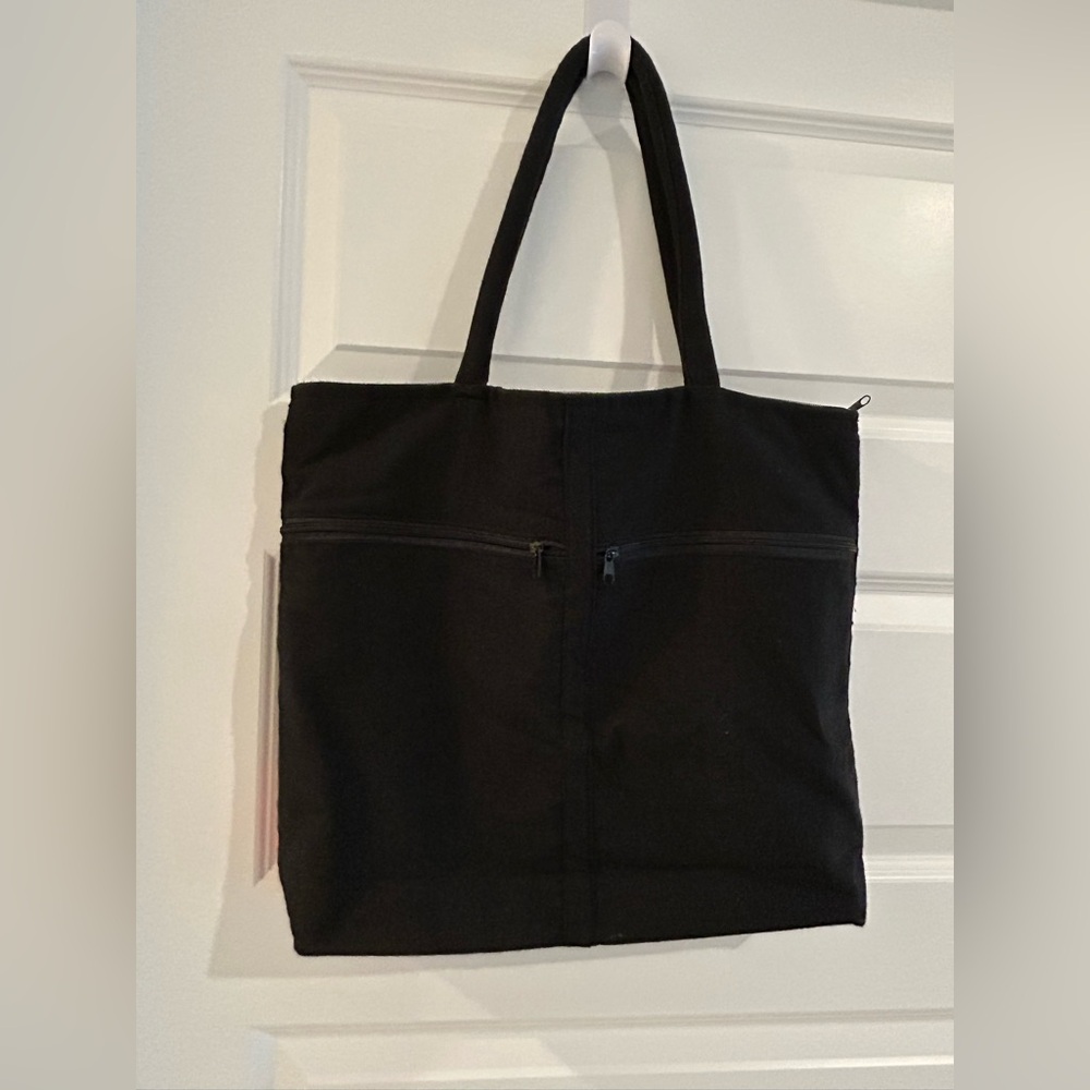 Embroidered Tote Bag Black Pink Brown - Picture 5 of 11